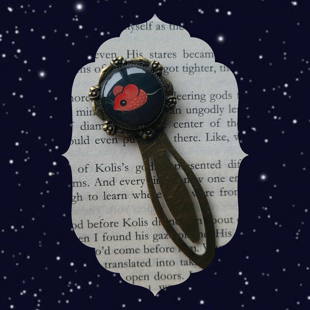 Strawberry Mouse Round Bookmark
