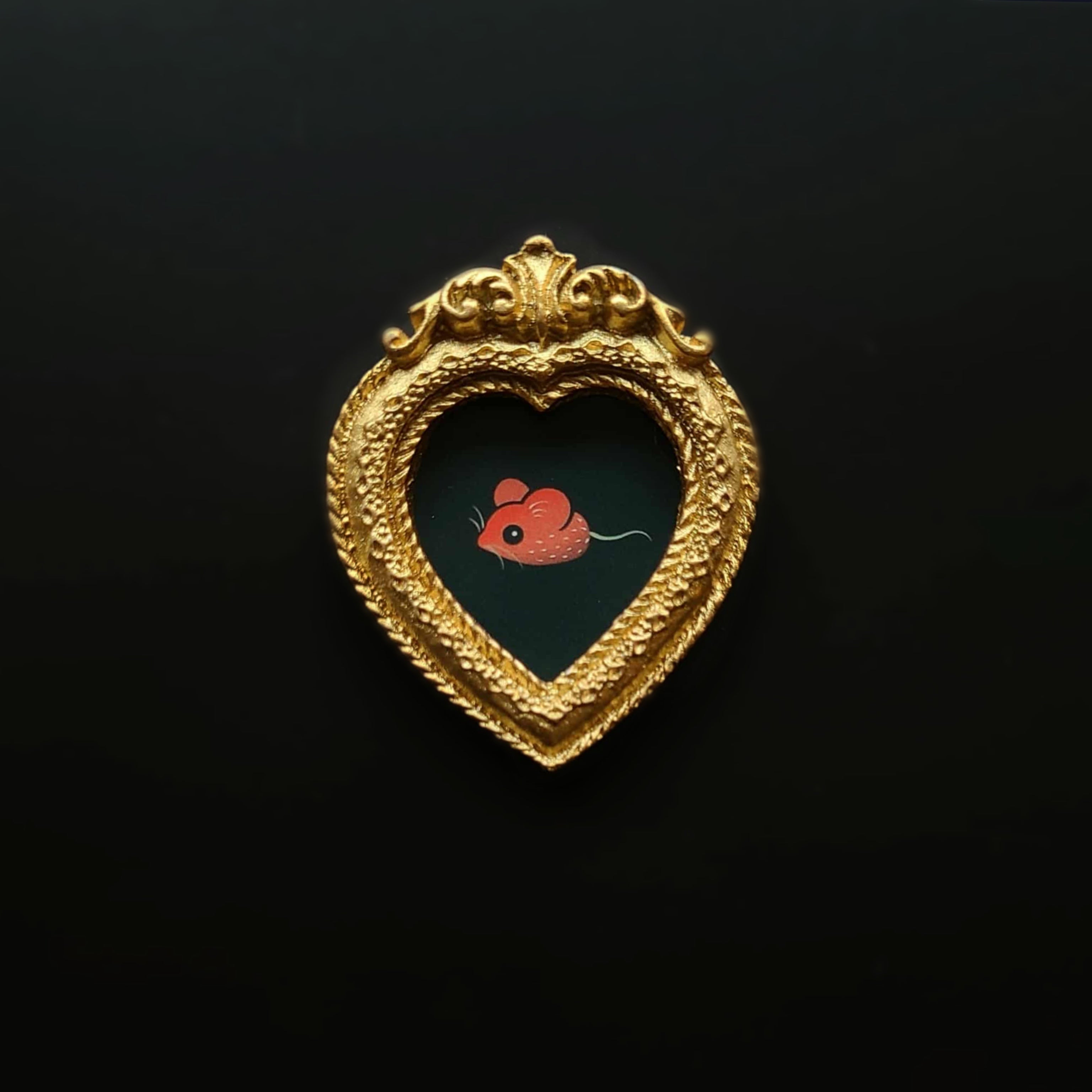 Strawberry Mouse Heart Magnet