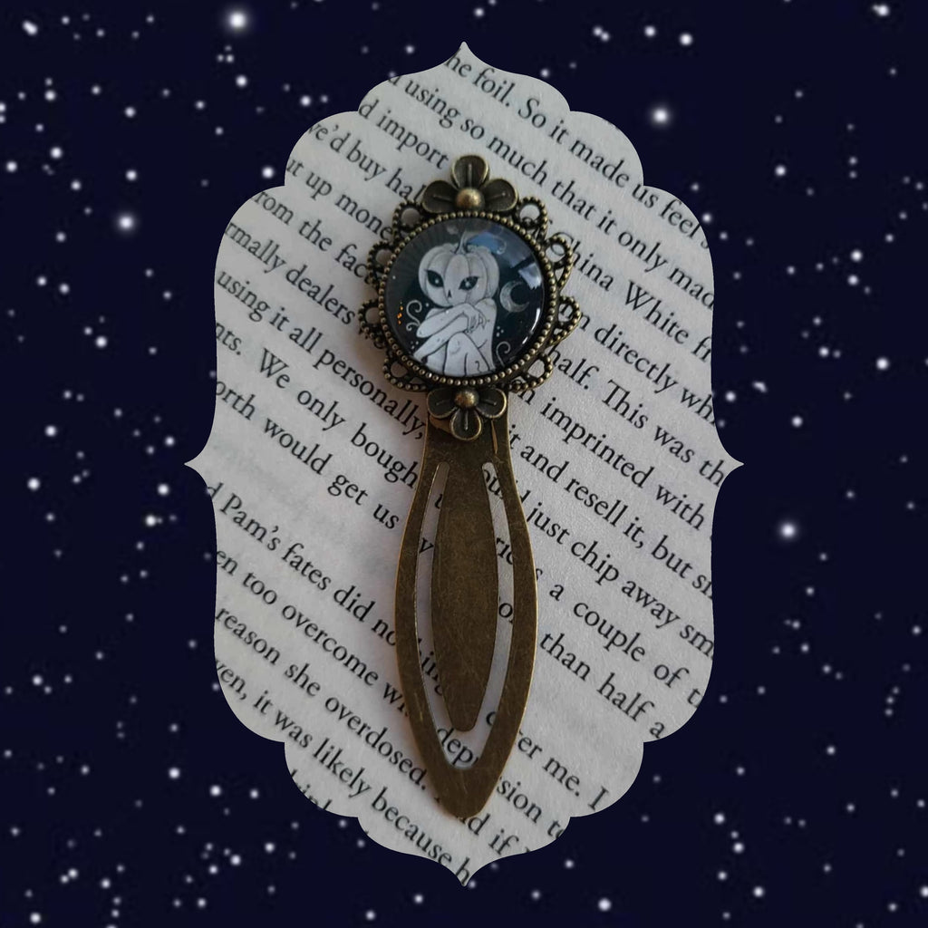 Pumpkin Girl Round Bookmark