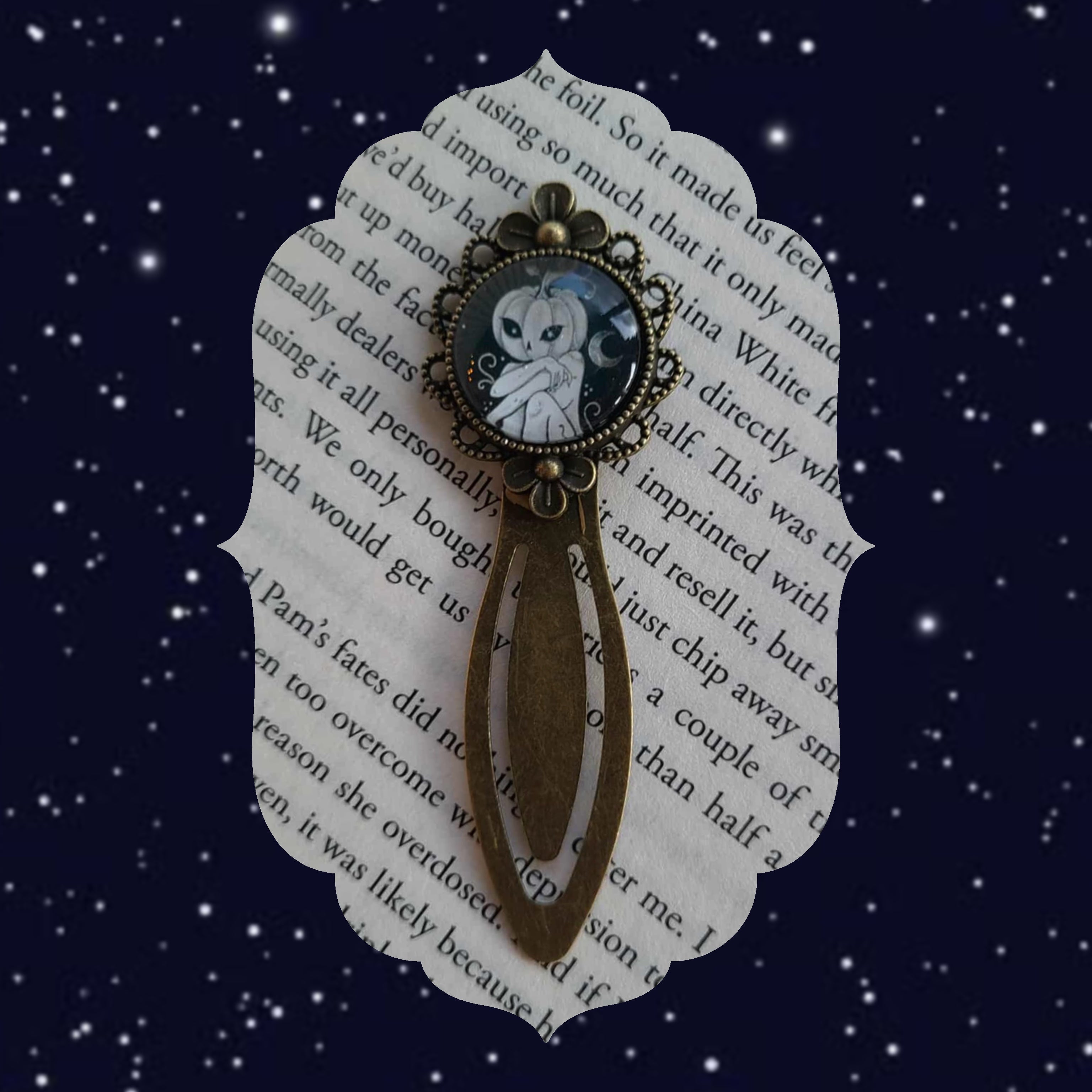 Pumpkin Girl Round Bookmark