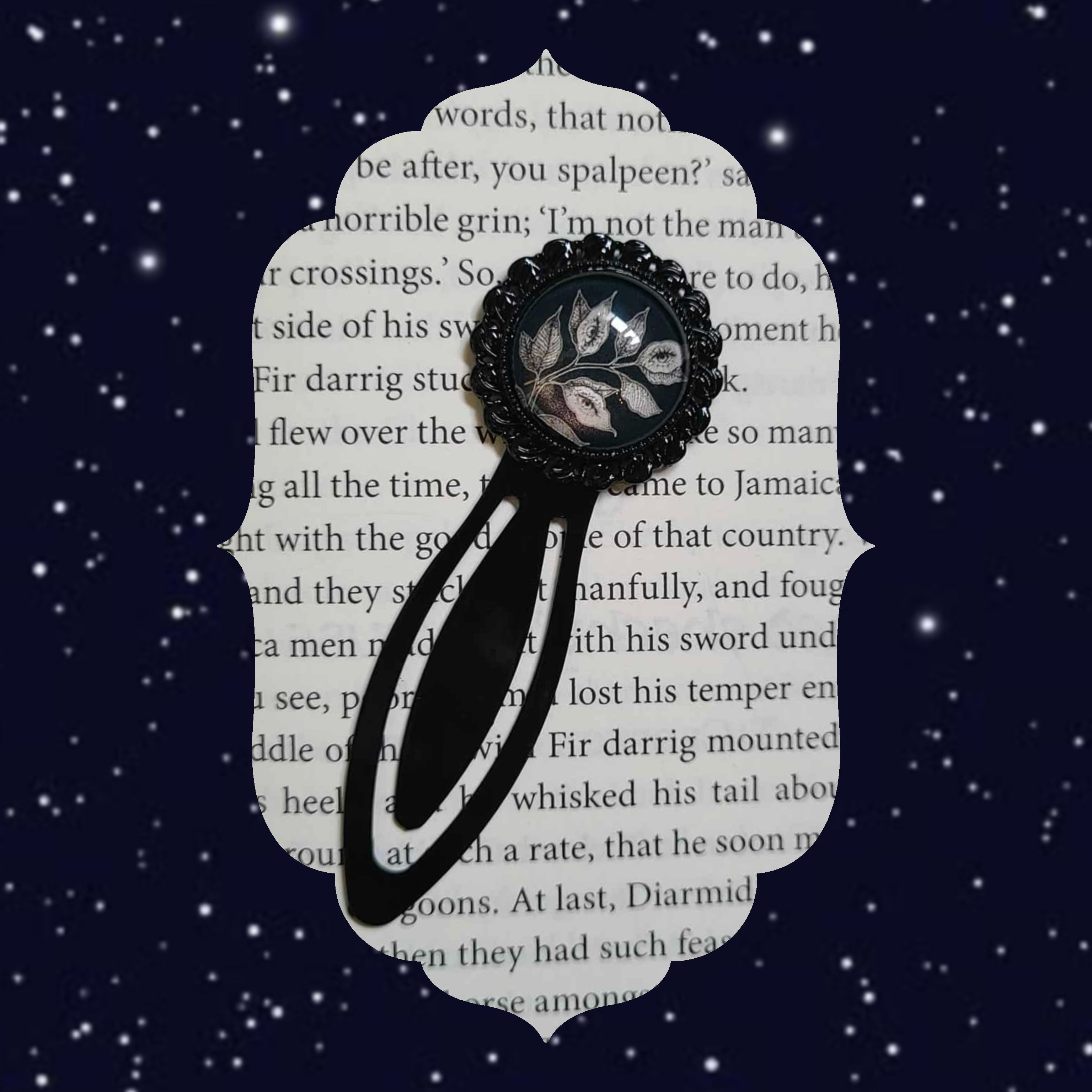 Eye Leaf Black Bookmark