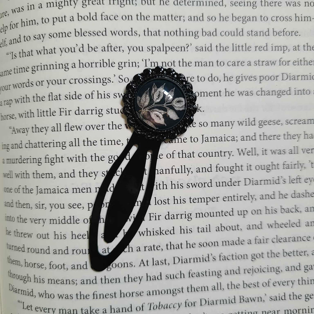 Eye Leaf Black Bookmark