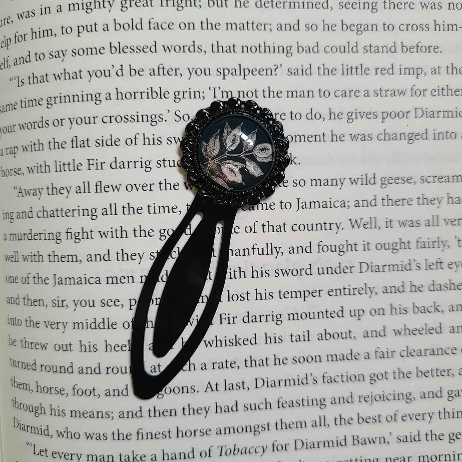 Eye Leaf Black Bookmark