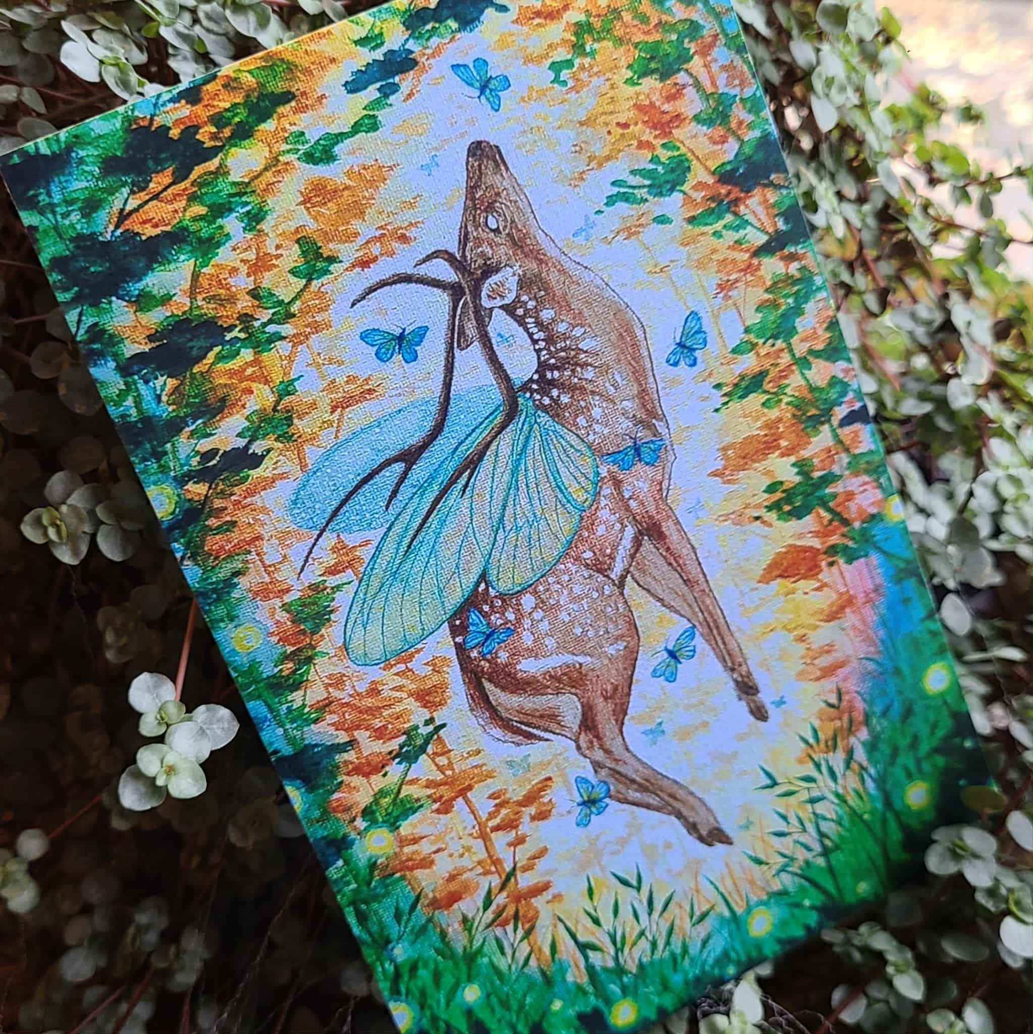 Dreaming Deer Mini Art Print