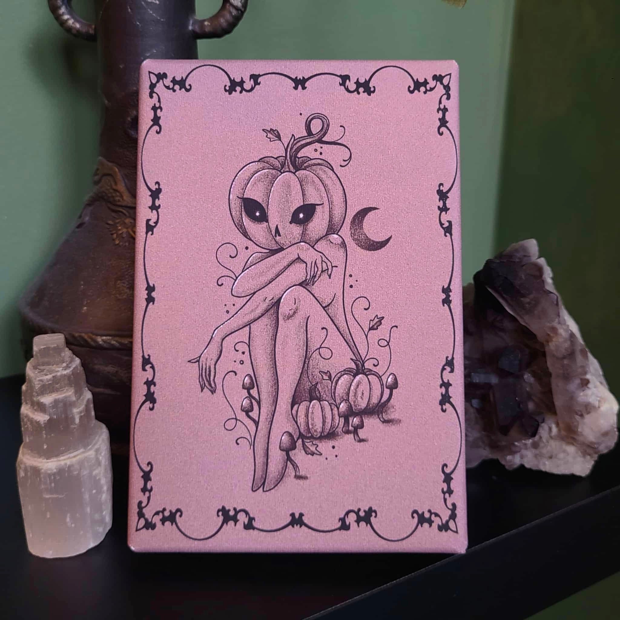 Pumpkin Girl Mini Canvas Print