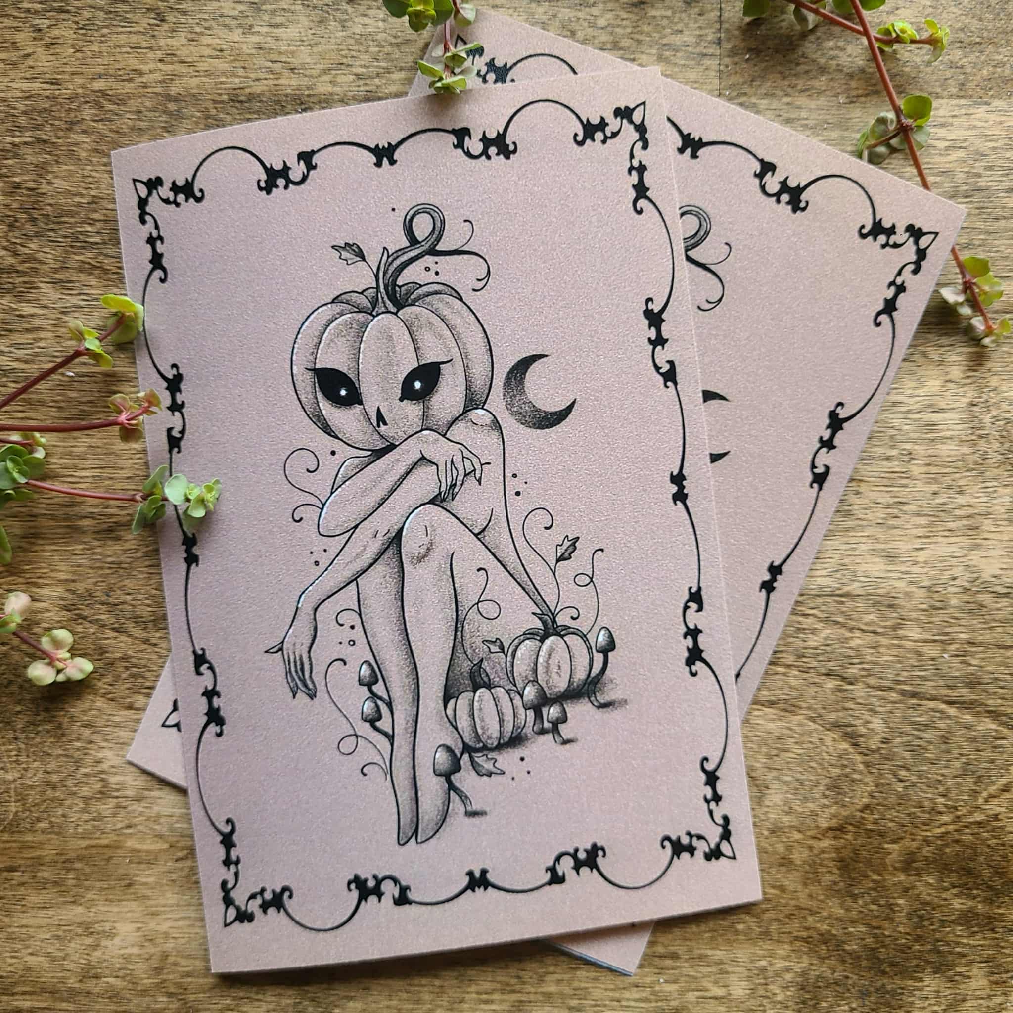 Pumpkin Girl Mini Art Print