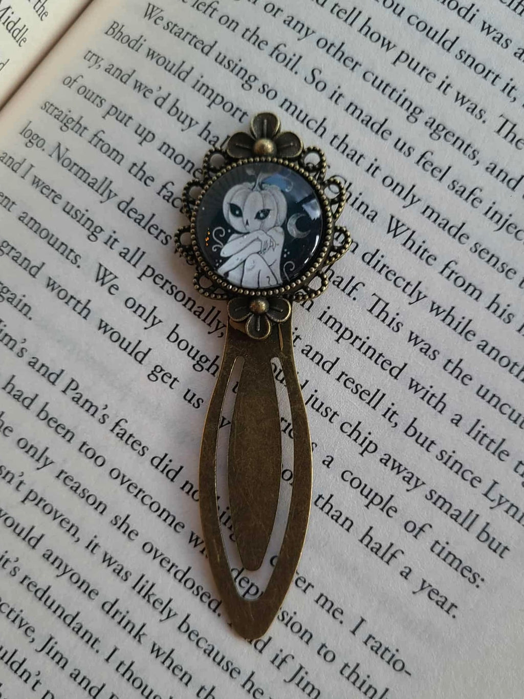 Pumpkin Girl Round Bookmark