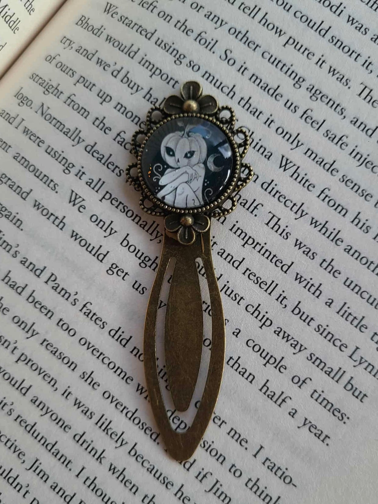 Pumpkin Girl Round Bookmark