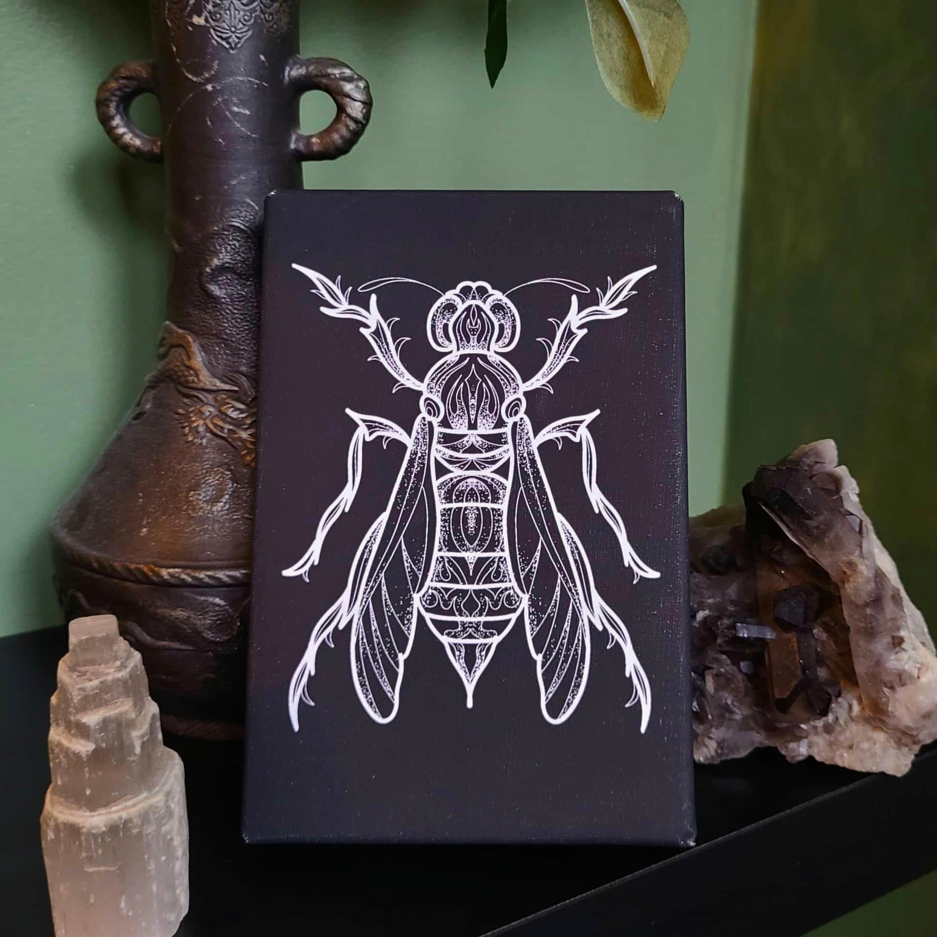 Ornamental Bee Mini Canvas Print