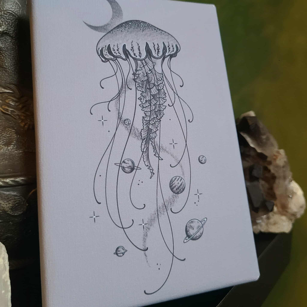 Astral Jellyfish Mini Canvas Print